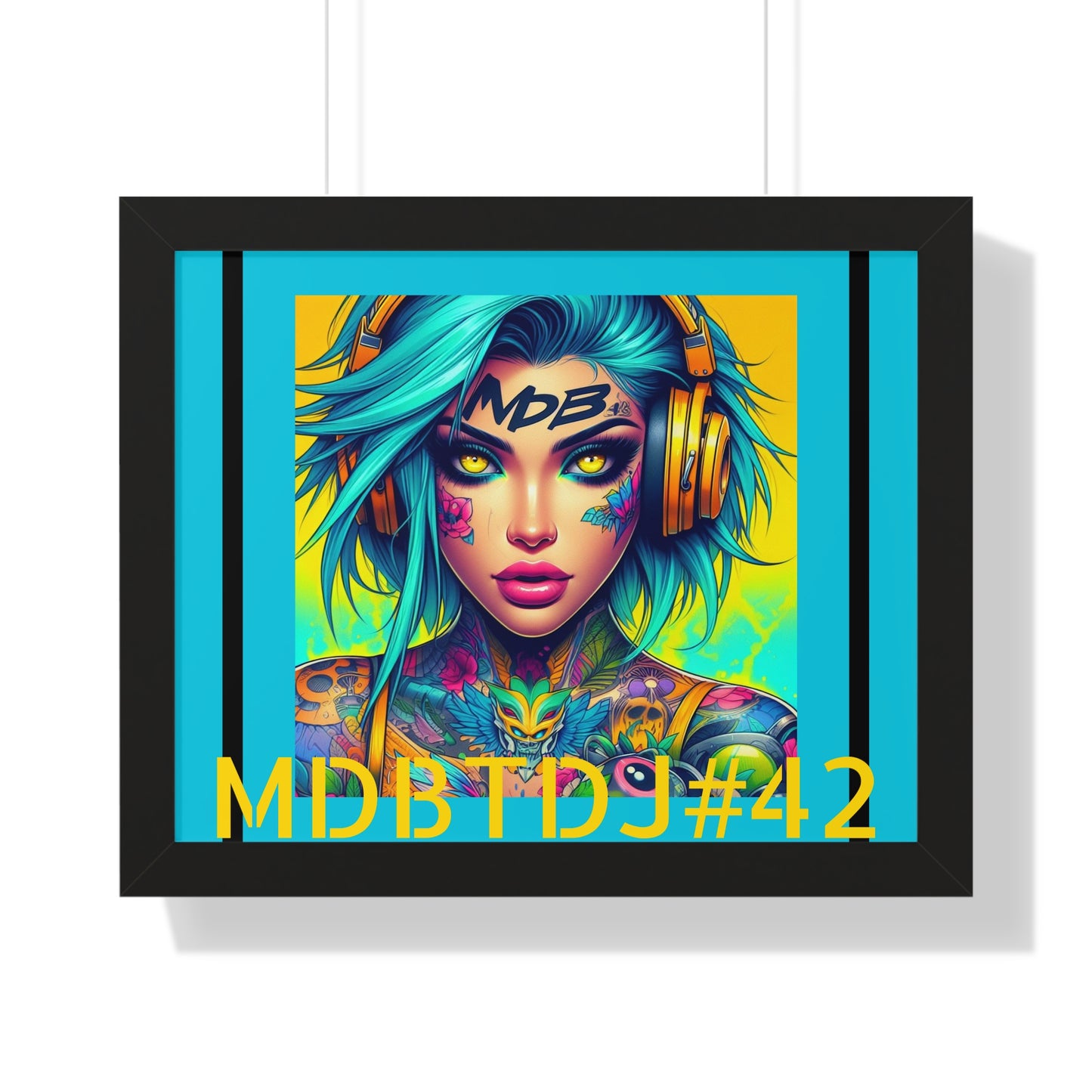 MDBTDJ#42 20x16 Framed Horizontal Poster Wall Decor, Poster, Tattooed Djs Shop