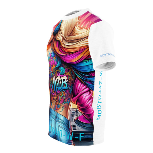 MDBTDJ#7-W-F Premium Tee Shirt - Tattooed Dj's Limited Edition - Unisex, All Over Prints, Tattooed Djs Shop