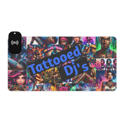 MDBTDJ#LDMP LED Gaming Mouse Pad, Wireless Charging Tattooed Dj's Limited Edition, Home Decor, Tattooed Djs Shop