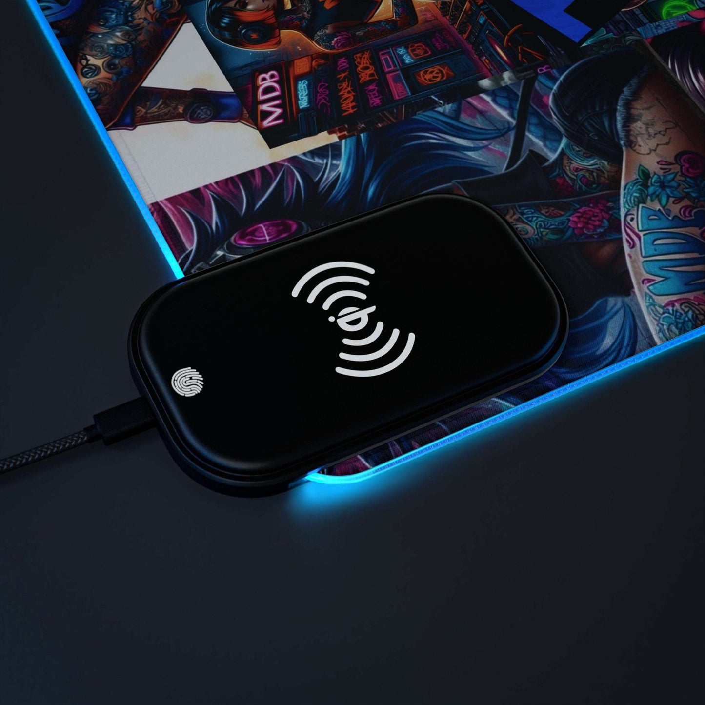 MDBTDJ#LDMP LED Gaming Mouse Pad, Wireless Charging Tattooed Dj's Limited Edition, Home Decor, Tattooed Djs Shop