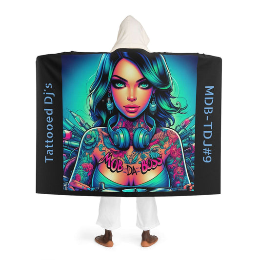 MDBTDJ#9 Hooded Sherpa Fleece Blanket Tattooed DJ's Limited Edition, All Over Prints, Tattooed Djs Shop