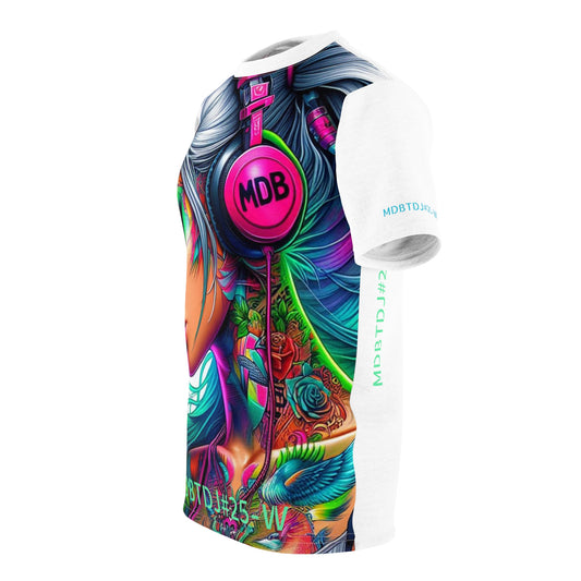 MDBTDJ#25-W Premium Art Tee Shirt - Tattooed Dj's Limited Edition - Unisex, All Over Prints, Tattooed Djs Shop