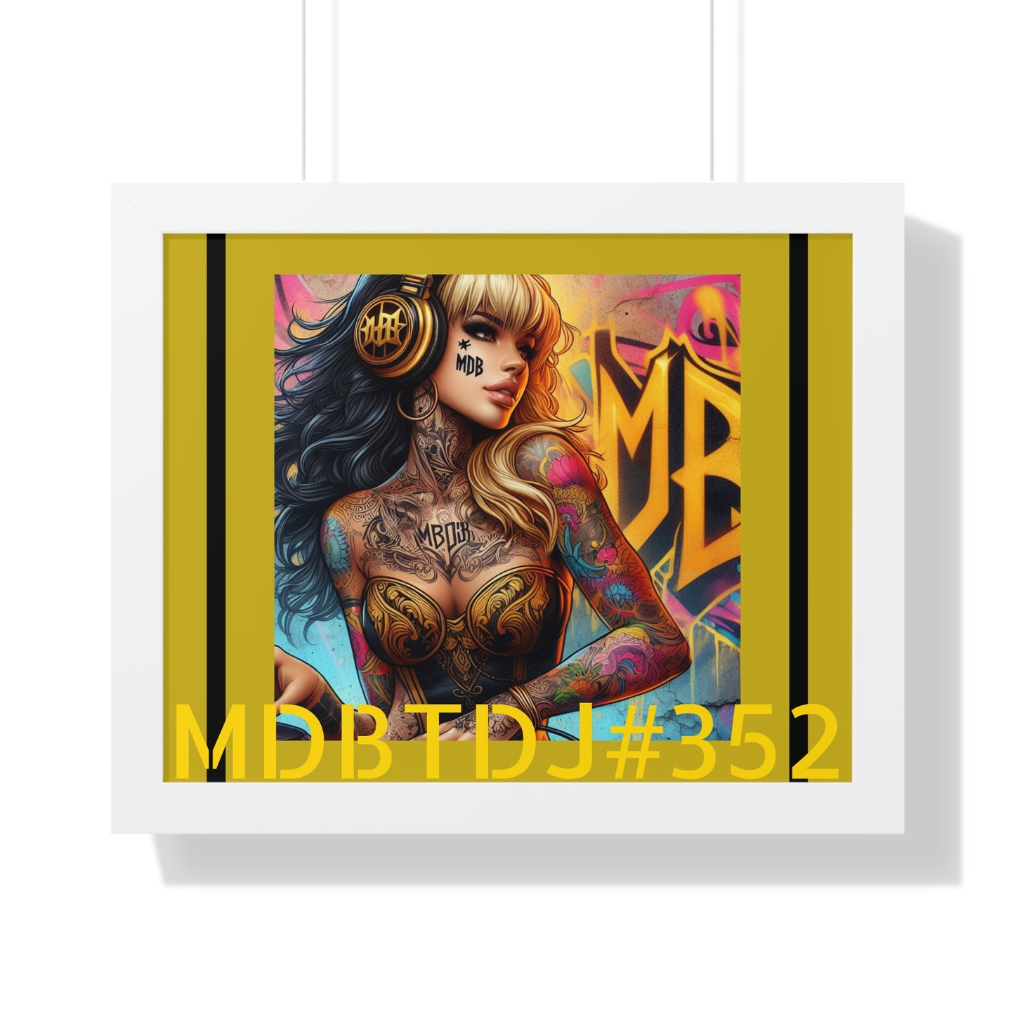 MDBTDJ#352 20x16 Tattooed Dj's LE Framed Horizontal Poster Wall Decor