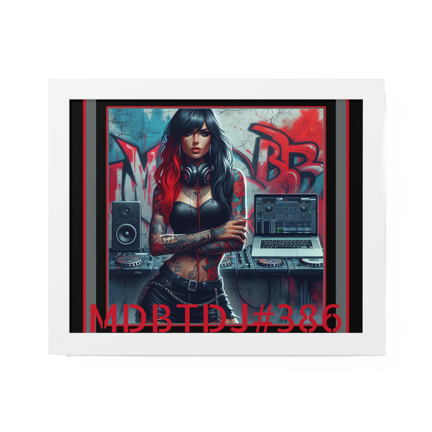 MDBTDJ#386 20x16 Tattooed Dj's LE Framed Horizontal Poster Wall Decor