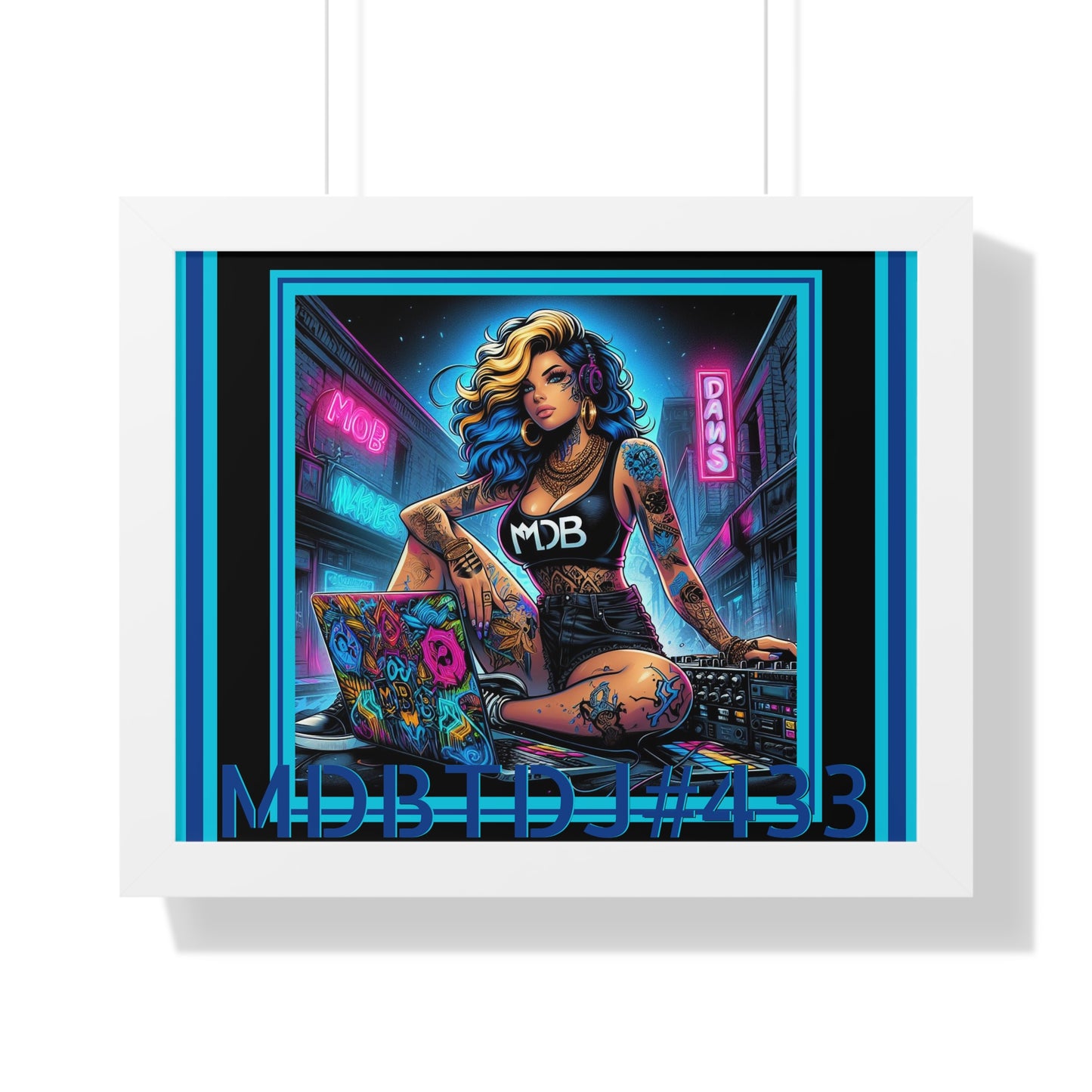 MDBTDJ#433 20x16 Tattooed Dj's LE Framed Horizontal Poster Wall Decor