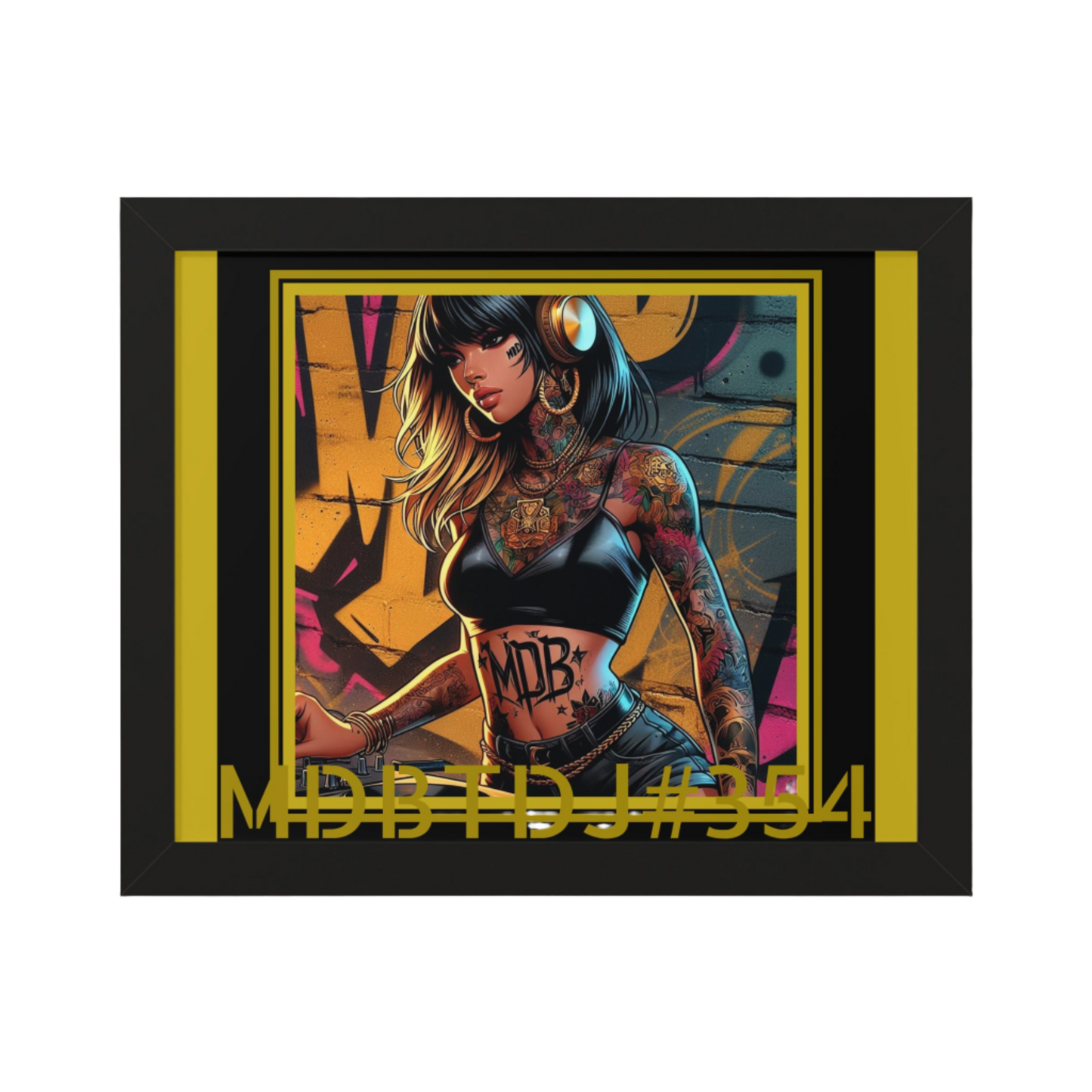 MDBTDJ#354 20x16 Tattooed Dj's LE Framed Horizontal Poster Wall Decor