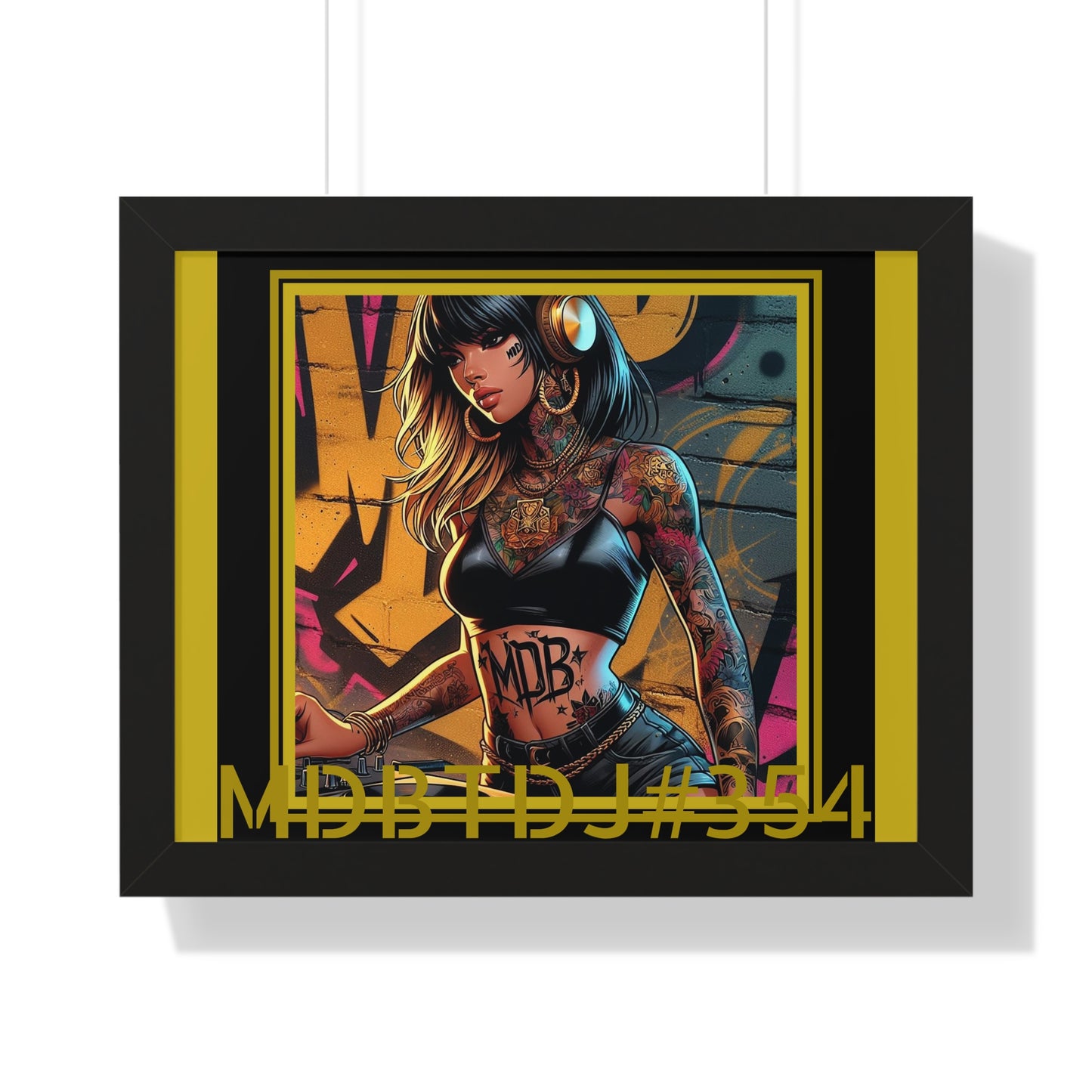 MDBTDJ#354 20x16 Tattooed Dj's LE Framed Horizontal Poster Wall Decor