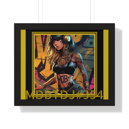 MDBTDJ#354 20x16 Tattooed Dj's LE Framed Horizontal Poster Wall Decor