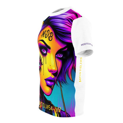 MDBTDJ#54-W Premium Art Tee Shirt - Tattooed Dj's Limited Edition - Unisex, All Over Prints, Tattooed Djs Shop