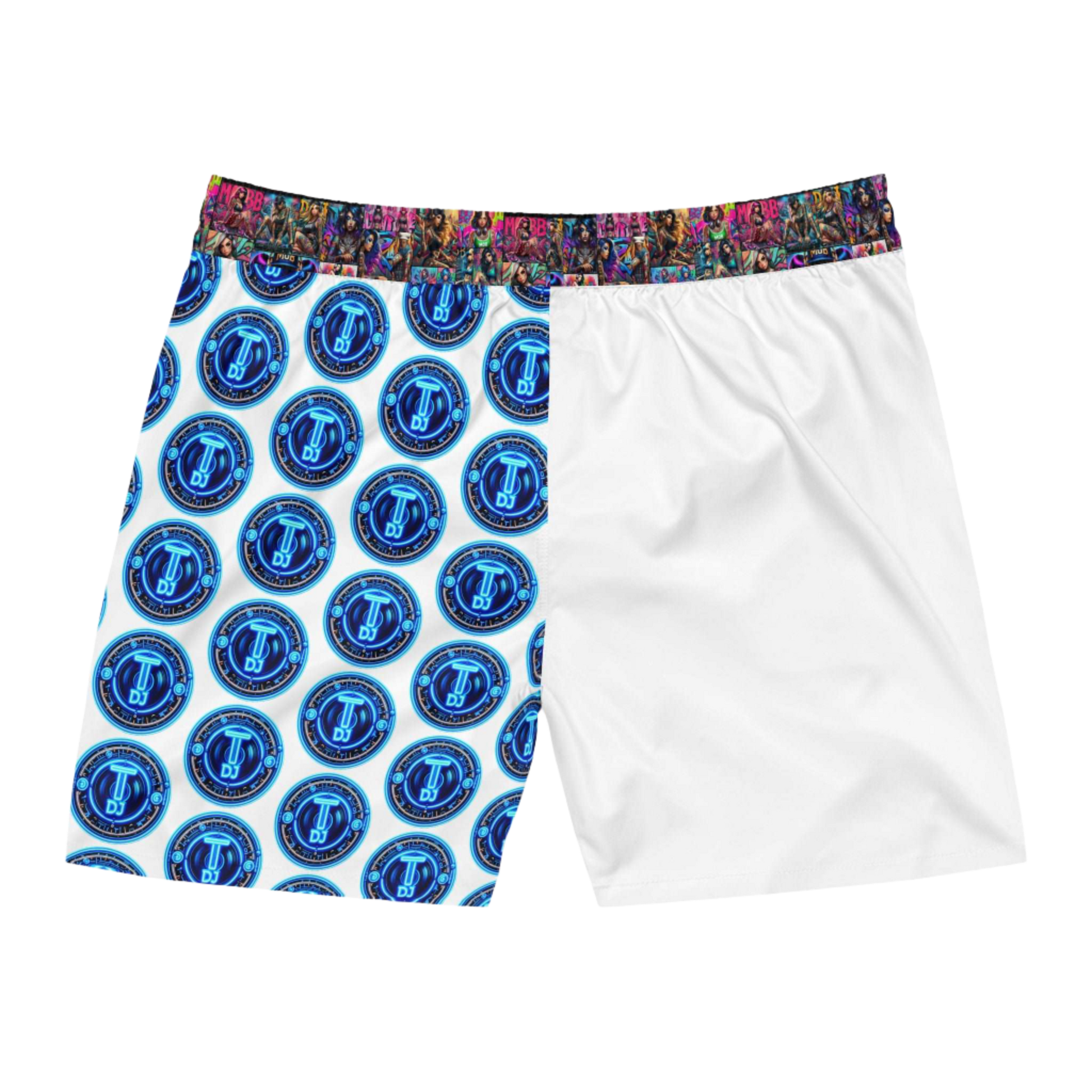 MDBTDJ#MLS1-W Men's Mid-Length Swim Shorts Tattooed Dj's Limited Edition, Shorts, Shorts, Tattooed Djs Shop