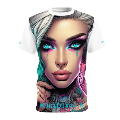 MDBTDJ#44-W Premium Art Tee Shirt - Tattooed Dj's Limited Edition - Unisex, All Over Prints, Tattooed Djs Shop