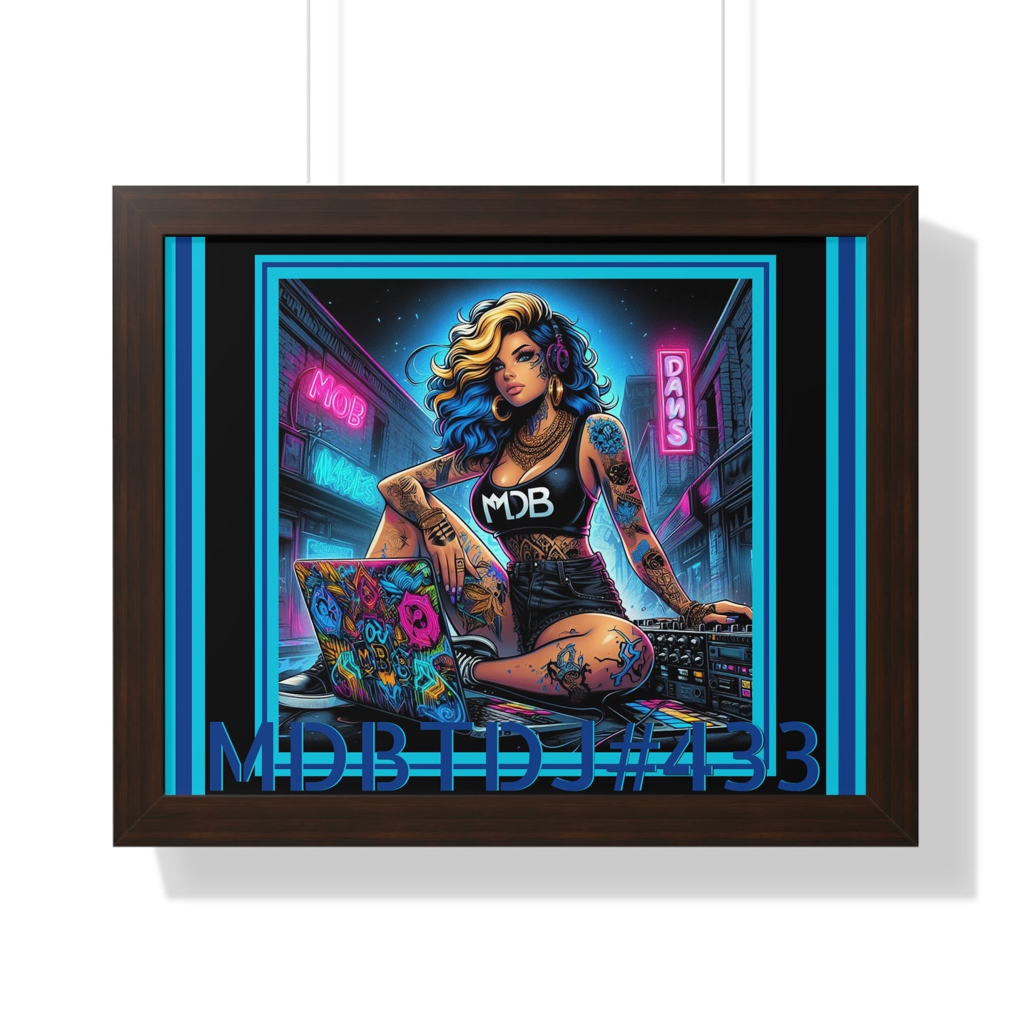 MDBTDJ#433 20x16 Tattooed Dj's LE Framed Horizontal Poster Wall Decor