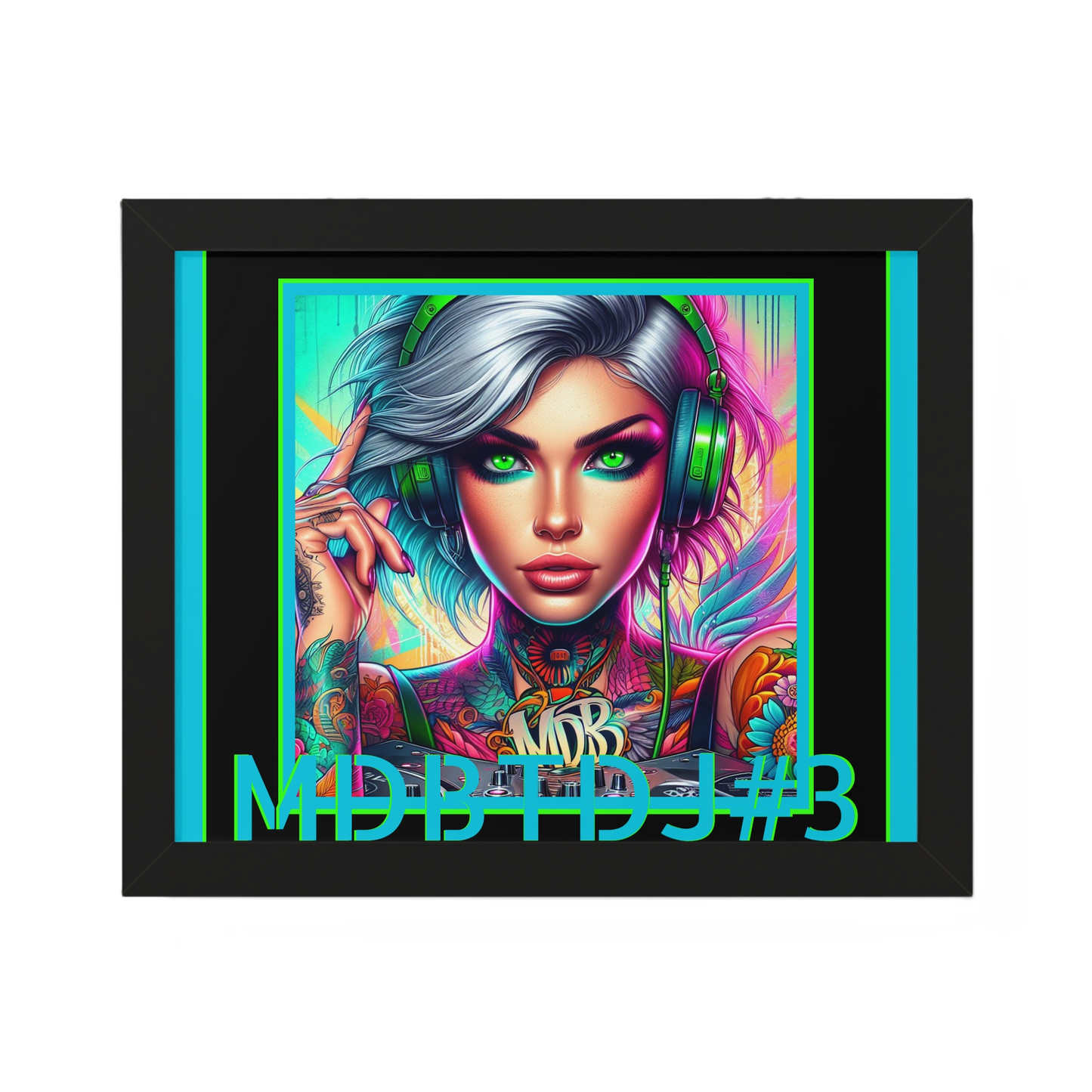 MDBTDJ#3 20x16 Tattooed Dj's LE Framed Horizontal Poster Wall Decor