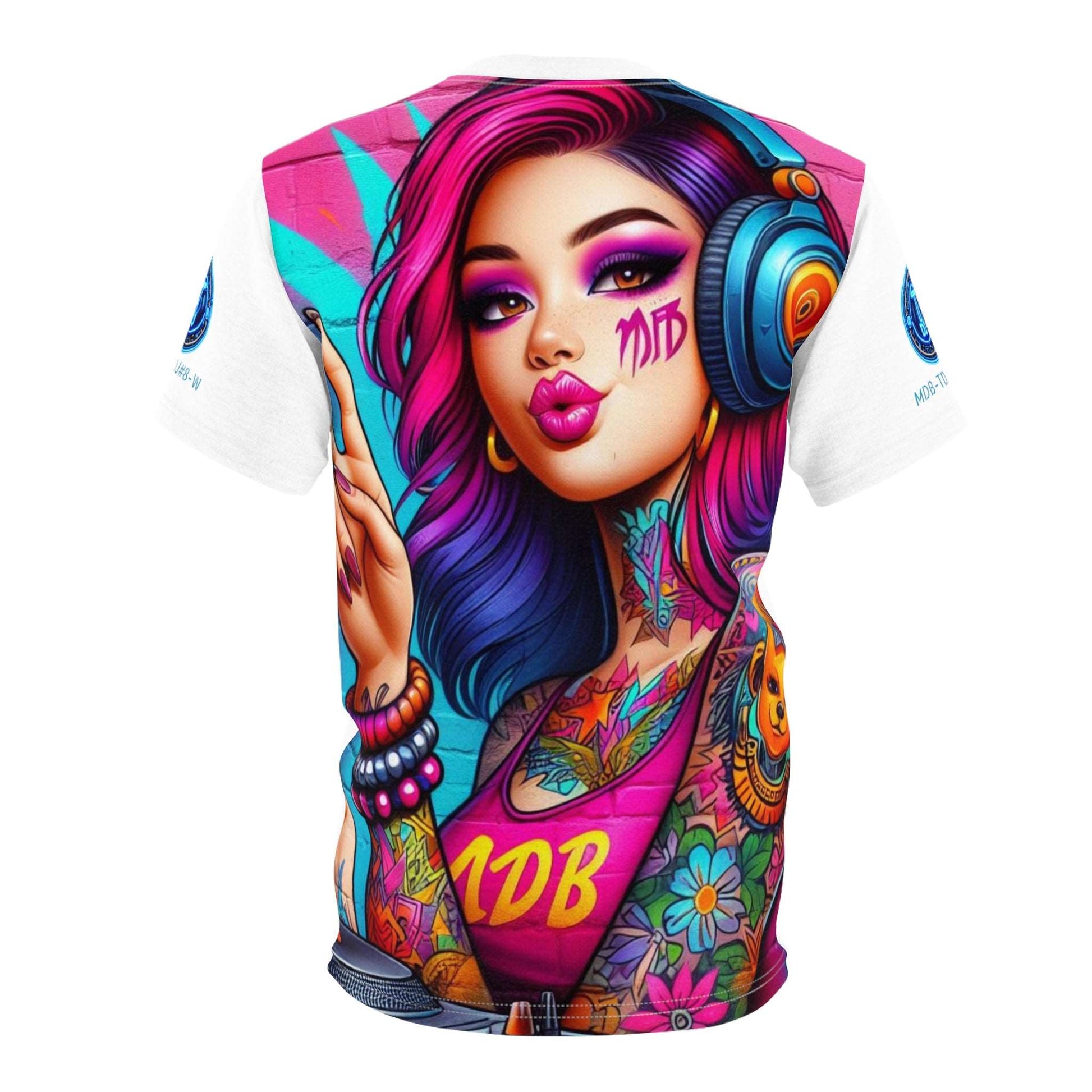 MDBTDJ#8-W Unisex Cut & Sew Tee Tattooed Dj's Limited Edition, All Over Prints, Tattooed Djs Shop