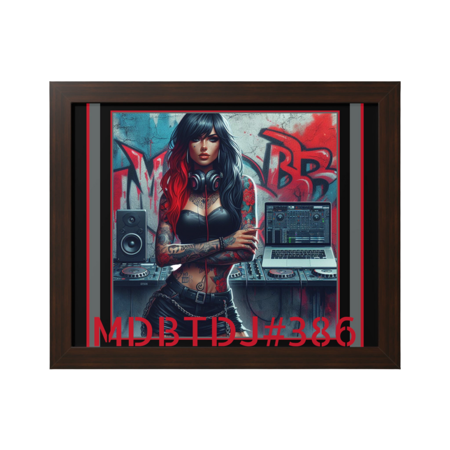 MDBTDJ#386 20x16 Tattooed Dj's LE Framed Horizontal Poster Wall Decor