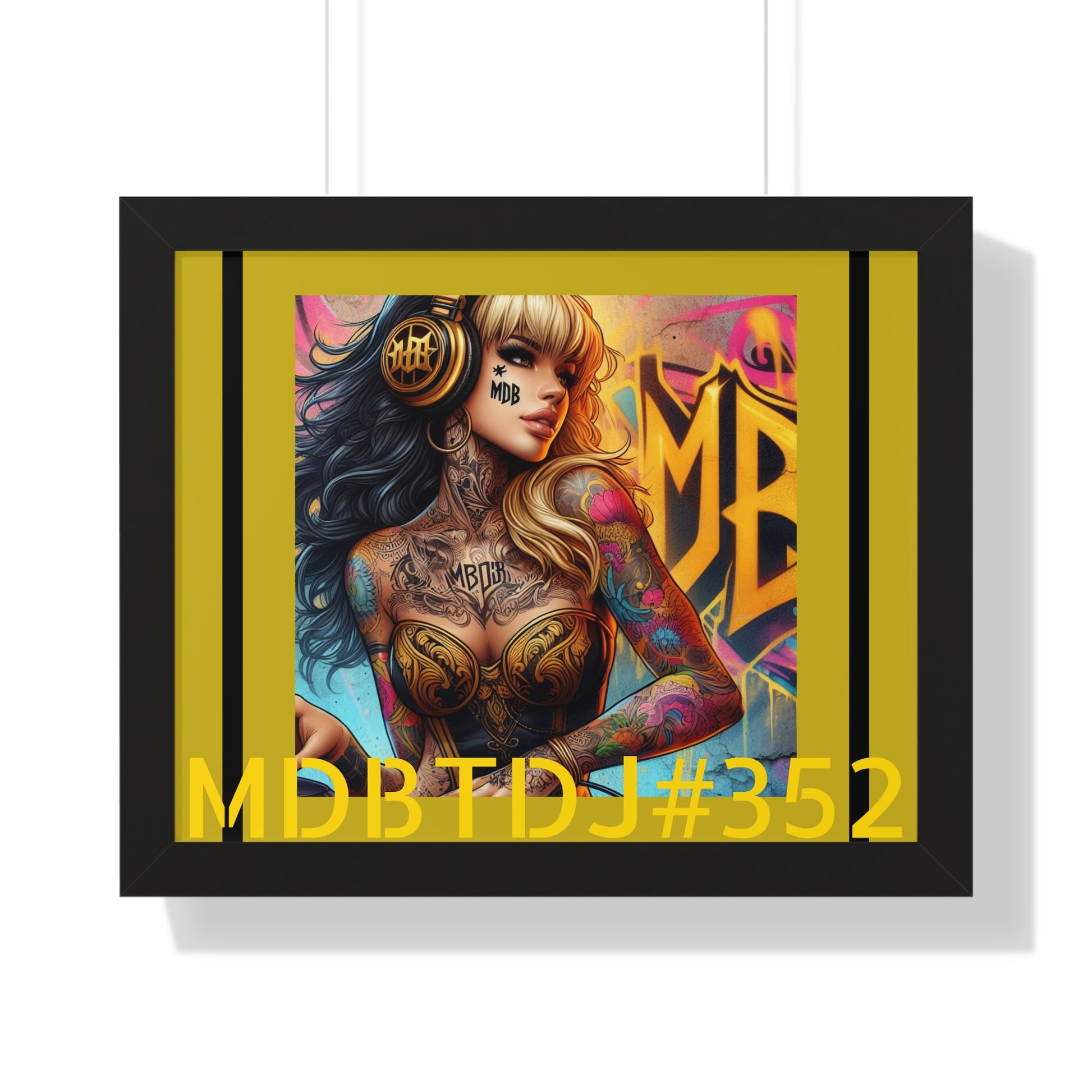 MDBTDJ#352 20x16 Framed Horizontal Poster Wall Decor, Poster, Tattooed Djs Shop