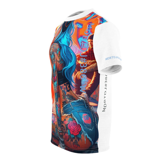 MDBTDJ#380-W Premium Tee Shirt - Tattooed Dj's Limited Edition - Unisex, All Over Prints, Tattooed Djs Shop