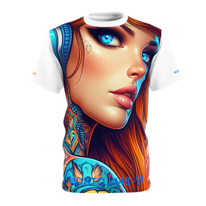 MDBTDJ#48-W Premium Art Tee Shirt - Tattooed Dj's Limited Edition - Unisex, All Over Prints, Tattooed Djs Shop