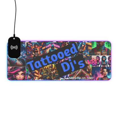 MDBTDJ#LDMP LED Gaming Mouse Pad, Wireless Charging Tattooed Dj's Limited Edition, Home Decor, Tattooed Djs Shop