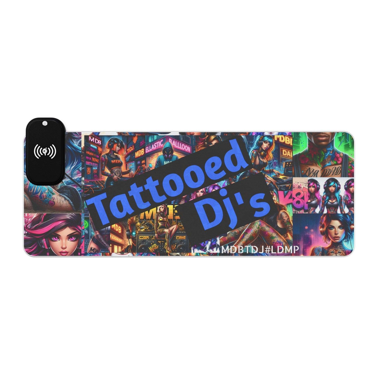 MDBTDJ#LDMP LED Gaming Mouse Pad, Wireless Charging Tattooed Dj's Limited Edition, Home Decor, Tattooed Djs Shop