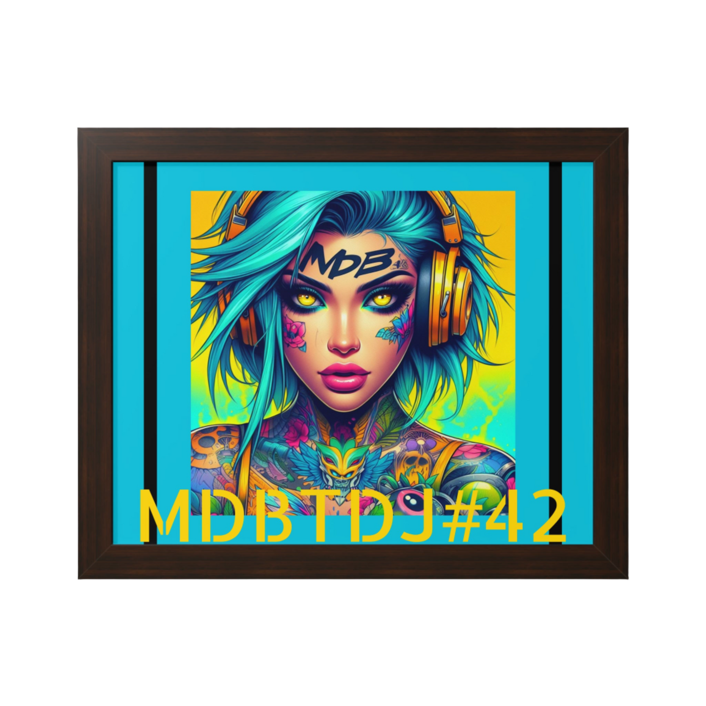 MDBTDJ#42 20x16 Tattooed Dj's LE Framed Horizontal Poster Wall Decor