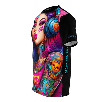 MDBTDJ#8-F Premium Tee Shirt - Tattooed Dj's Limited Edition - Unisex, All Over Prints, Tattooed Djs Shop