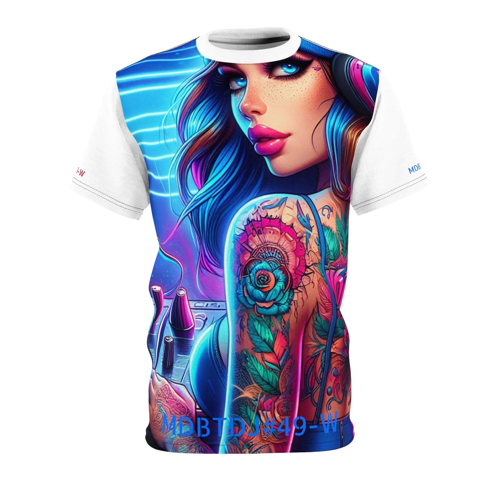 MDBTDJ#49-W Premium Art Tee Shirt - Tattooed Dj's Limited Edition - Unisex, T-Shirt, Activewear Tops, Tattooed Djs Shop