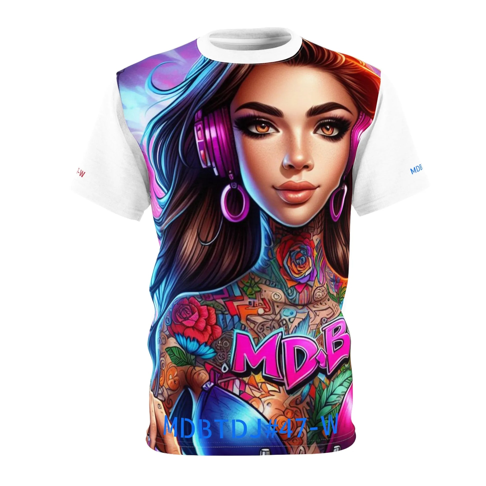 MDBTDJ#47-W Premium Art Tee Shirt - Tattooed Dj's Limited Edition - Unisex, T-Shirt, T-Shirts, Tattooed Djs Shop