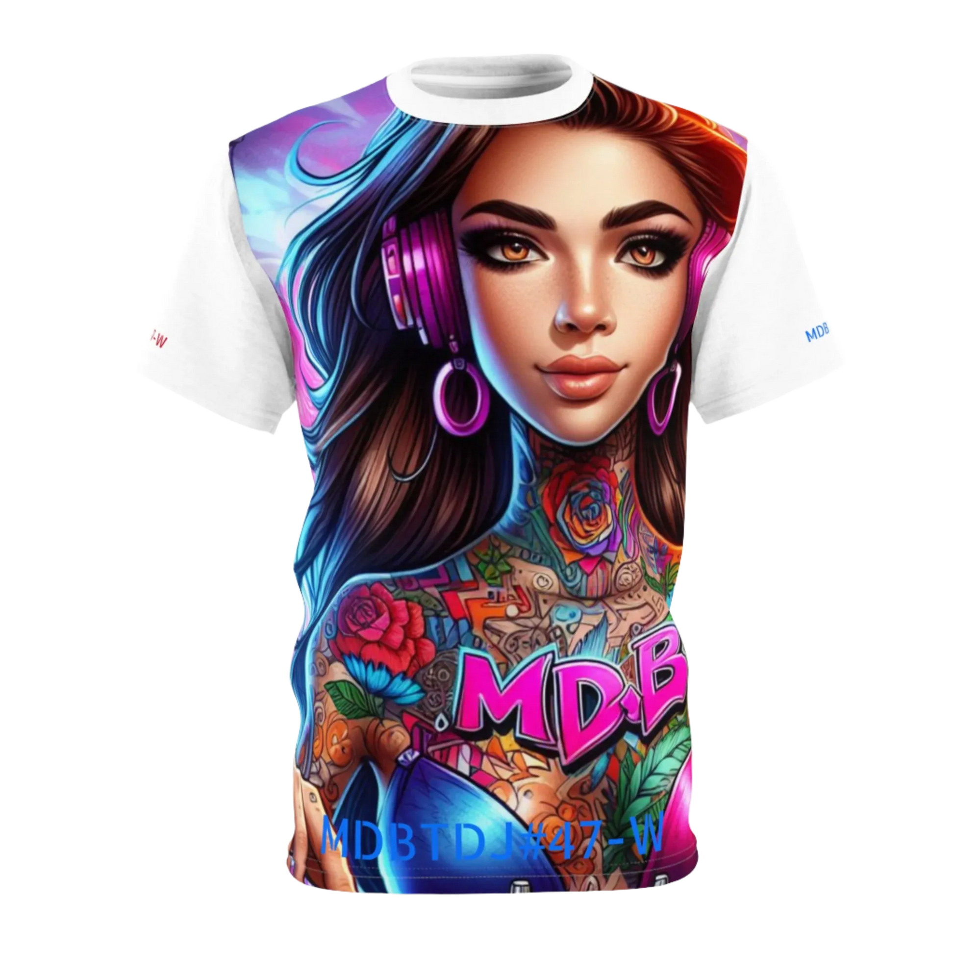 MDBTDJ#47-W Premium Art Tee Shirt - Tattooed Dj's Limited Edition - Unisex, T-Shirt, T-Shirts, Tattooed Djs Shop