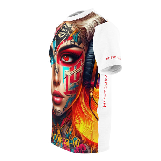 MDBTDJ#22-W Premium Art Tee Shirt - Tattooed Dj's Limited Edition - Unisex, All Over Prints, Tattooed Djs Shop
