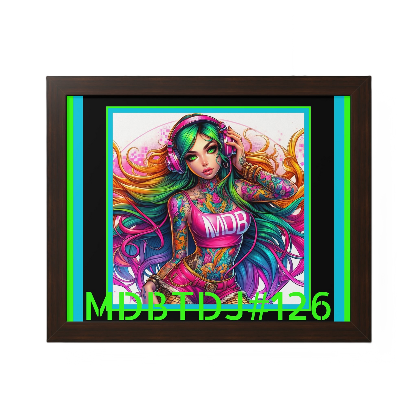 MDBTDJ#126 20x16 Tattooed Dj's LE Framed Horizontal Poster Wall Decor