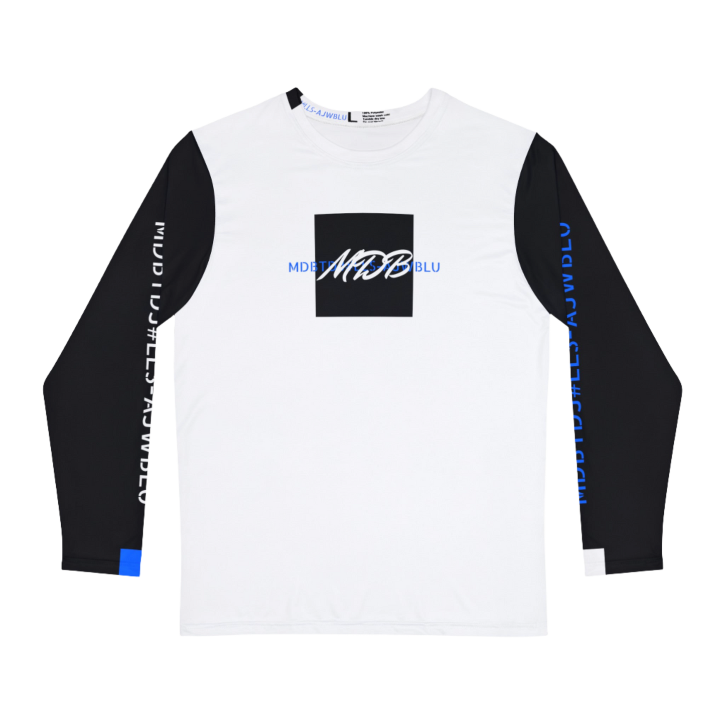 MDBTDJ#LLS-AJWBLU Premium Men's Long Sleeve Shirt, Long Sleeve Shirt, Clothing Tops, Tattooed Djs Shop