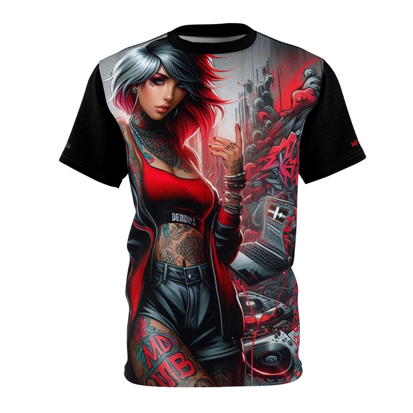 MDBTDJ#384 Unisex Cut & Sew Tee Tattooed Dj's Limited Edition, All Over Prints, Tattooed Djs Shop
