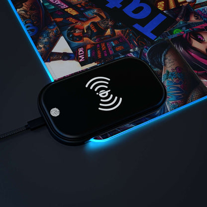 MDBTDJ#LDMP LED Gaming Mouse Pad, Wireless Charging Tattooed Dj's Limited Edition, Home Decor, Tattooed Djs Shop