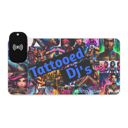 MDBTDJ#LDMP LED Gaming Mouse Pad, Wireless Charging Tattooed Dj's Limited Edition, Home Decor, Tattooed Djs Shop