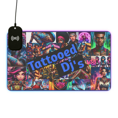 MDBTDJ#LDMP LED Gaming Mouse Pad, Wireless Charging Tattooed Dj's Limited Edition, Home Decor, Tattooed Djs Shop