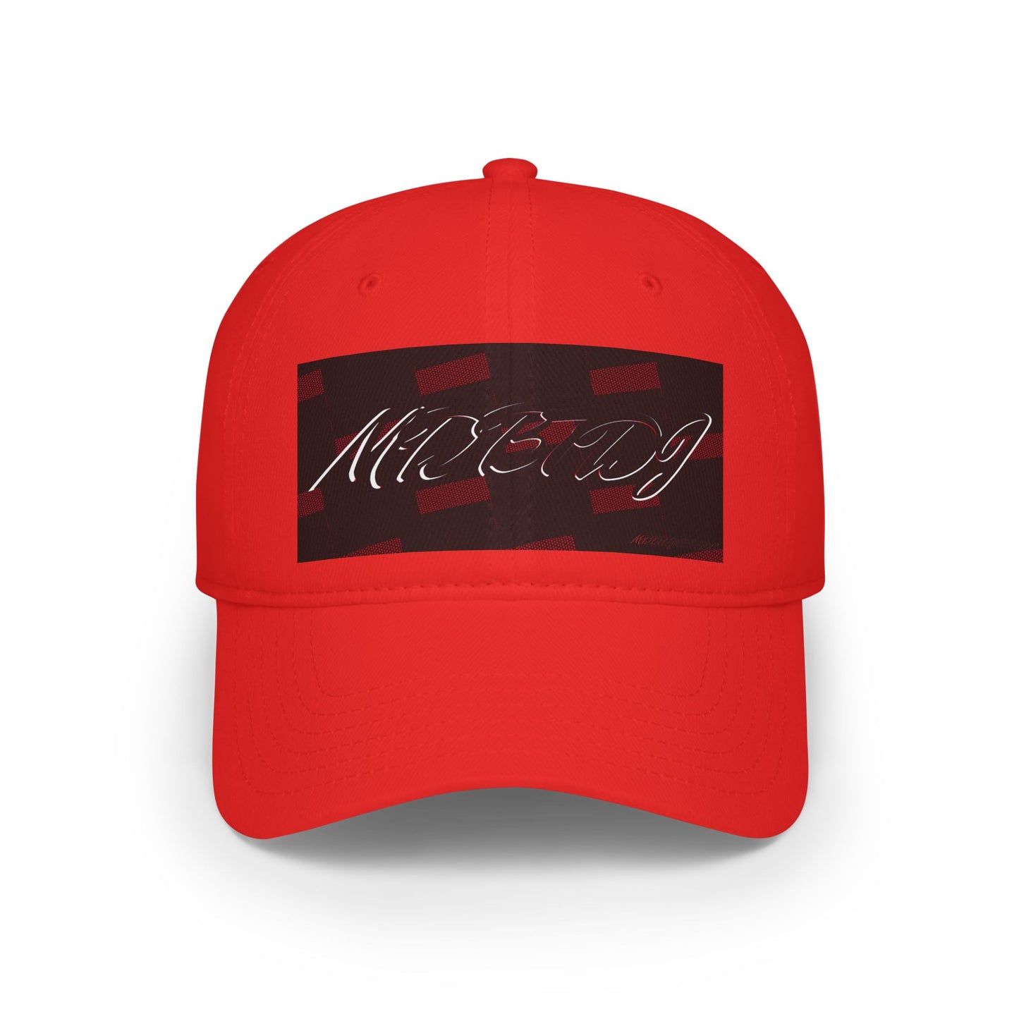 MDBTDJ#BRSQC Red - Low Profile Baseball Cap, Hats, Tattooed Djs Shop