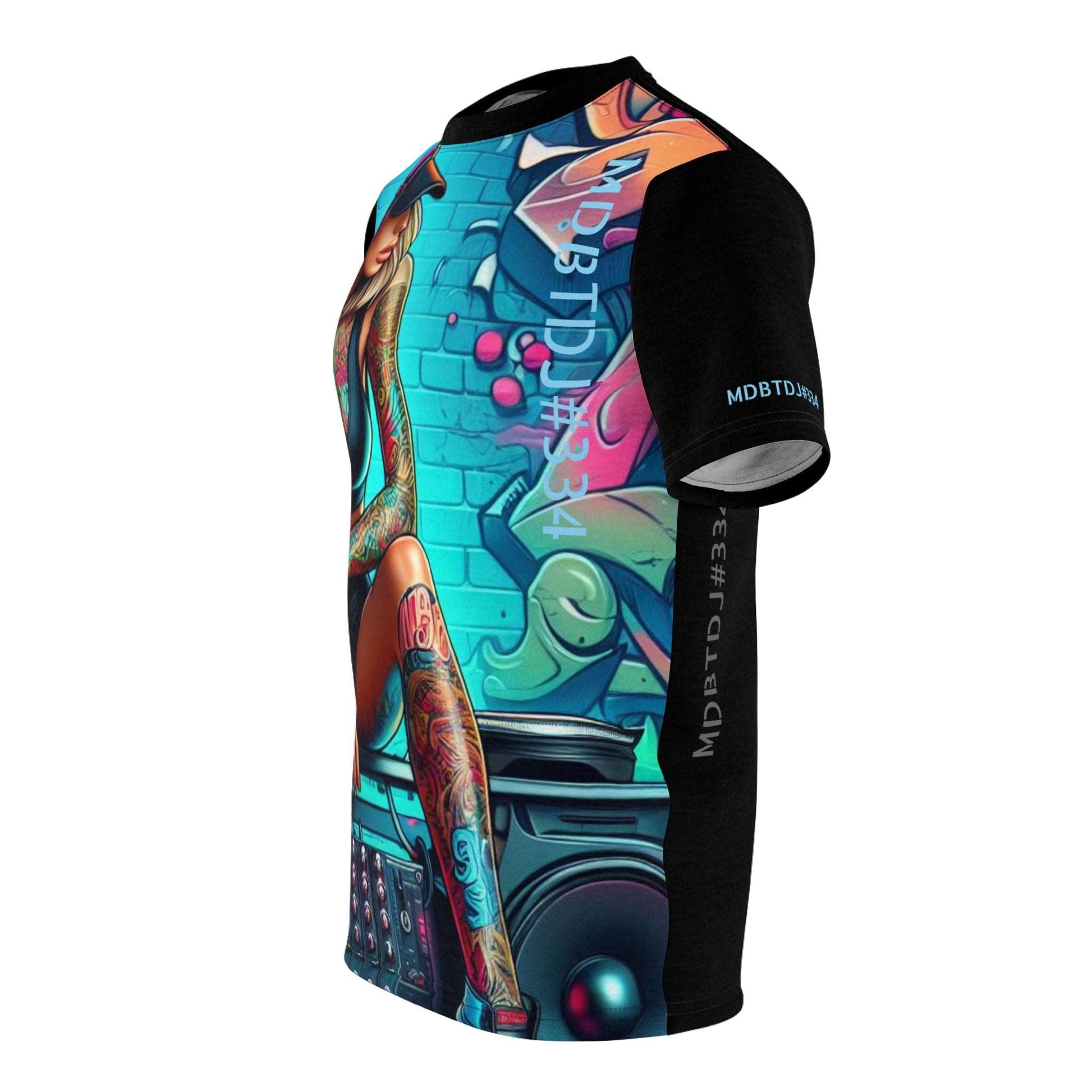 MDBTDJ#334 Unisex Cut & Sew Tee Tattooed Dj's Limited Edition, All Over Prints, Tattooed Djs Shop