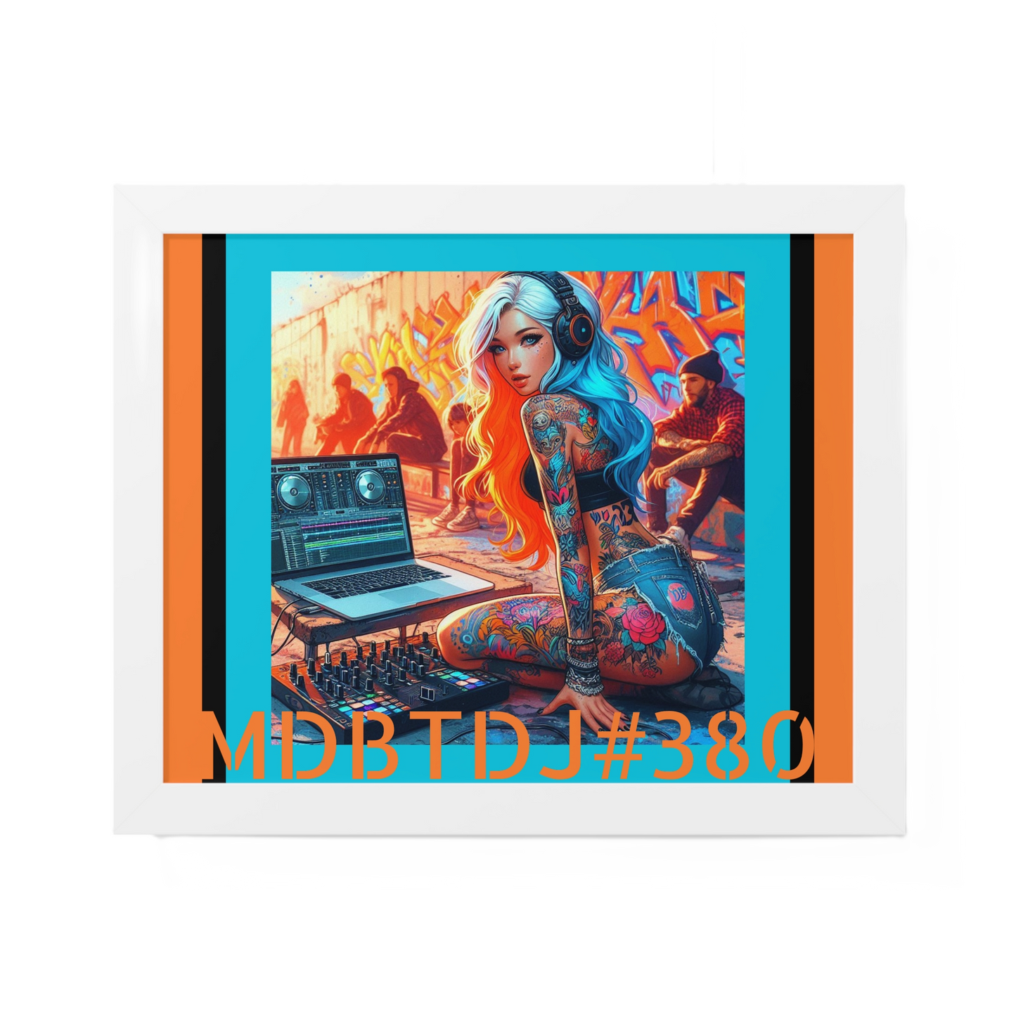 MDBTDJ#380 20x16 Tattooed Dj's LE Framed Horizontal Poster Wall Decor