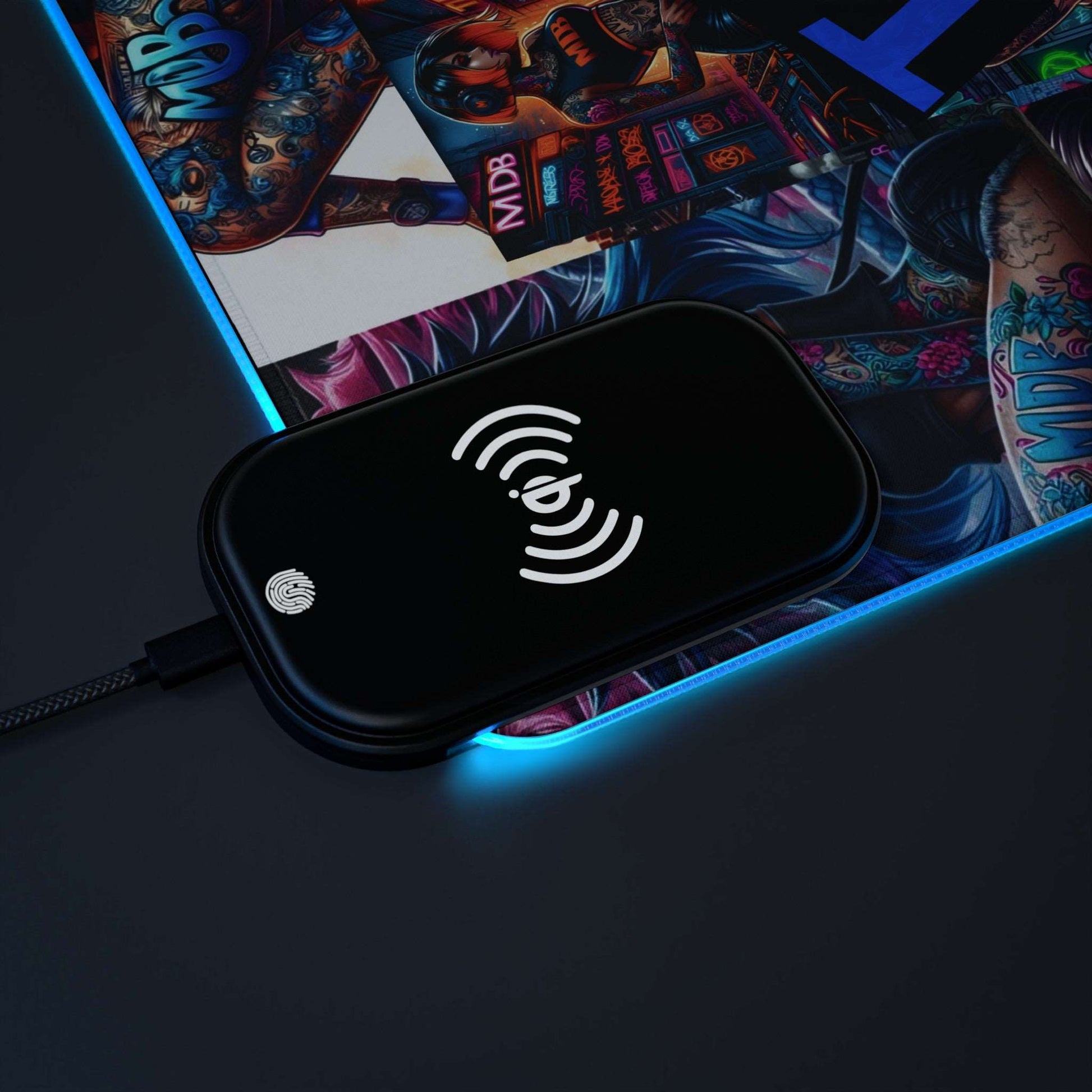 MDBTDJ#LDMP LED Gaming Mouse Pad, Wireless Charging Tattooed Dj's Limited Edition, Home Decor, Tattooed Djs Shop