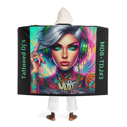 MDBTDJ#3 Hooded Sherpa Fleece Blanket Tattooed Dj's Limited Edition, All Over Prints, Tattooed Djs Shop