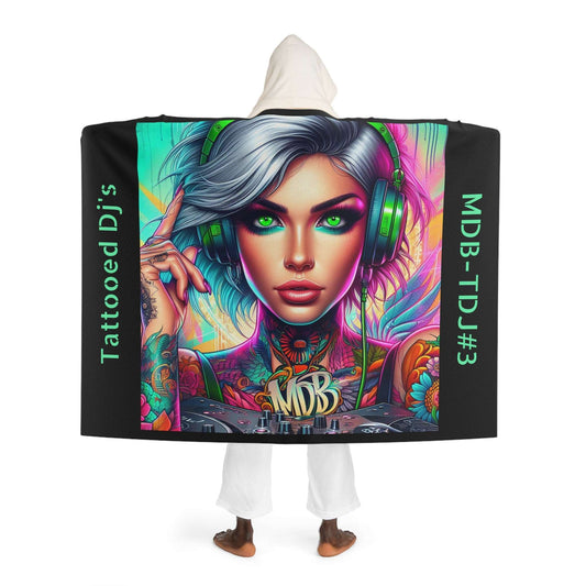 MDBTDJ#3 Hooded Sherpa Fleece Blanket Tattooed Dj's Limited Edition, All Over Prints, Tattooed Djs Shop