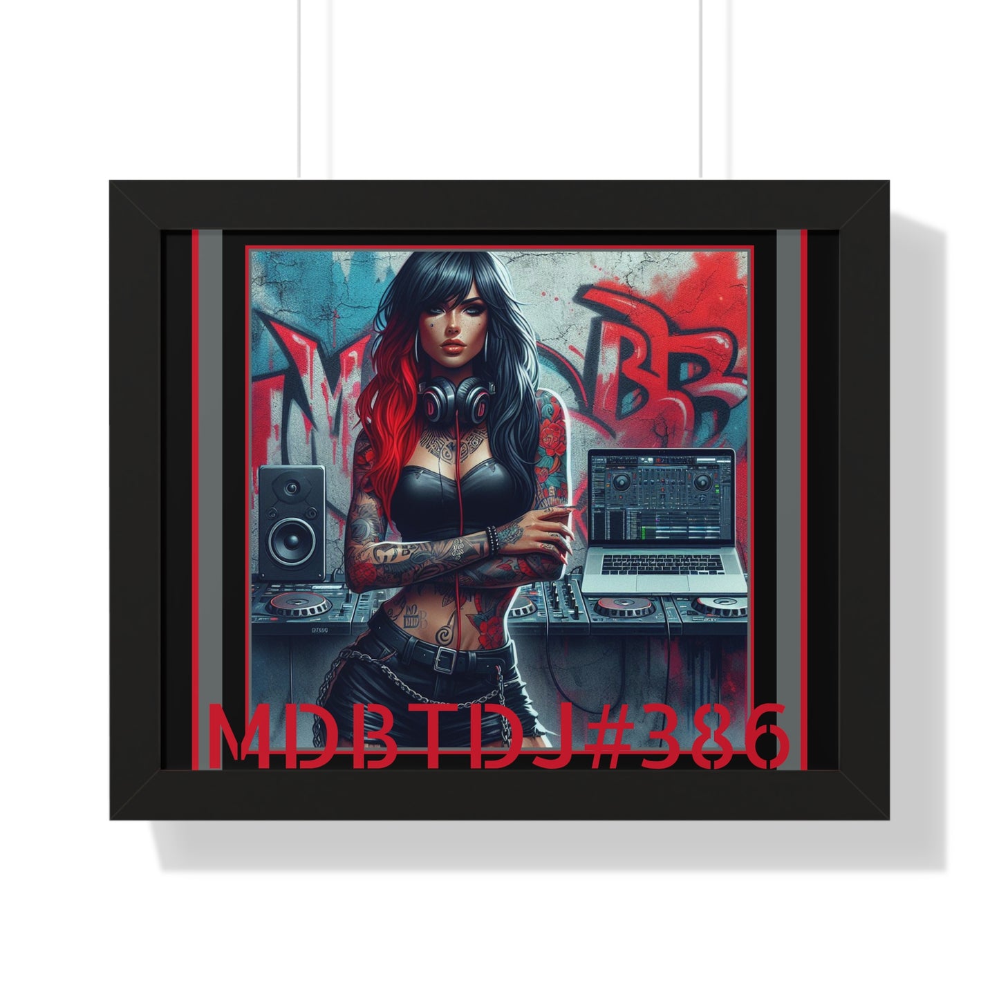 MDBTDJ#386 20x16 Tattooed Dj's LE Framed Horizontal Poster Wall Decor