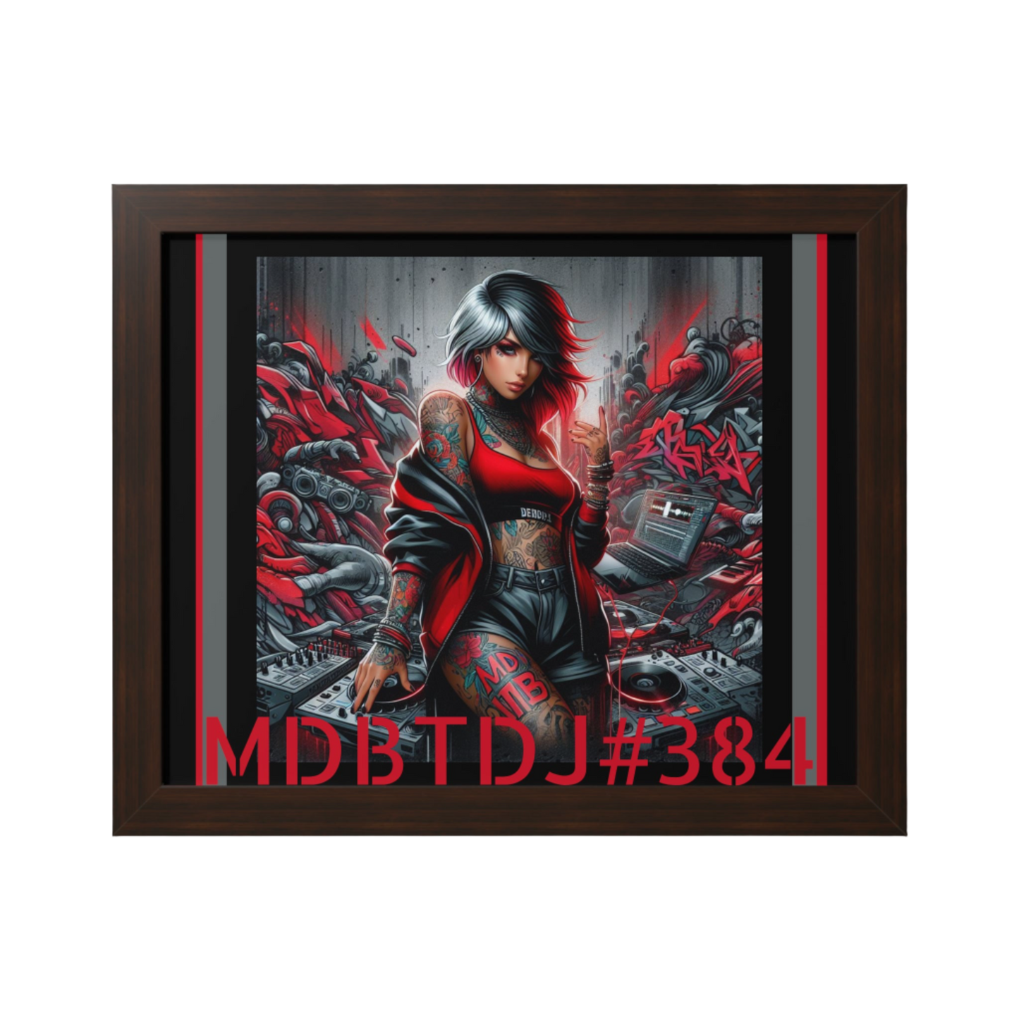 MDBTDJ#384 20x16 Tattooed Dj's LE Framed Horizontal Poster Wall Decor