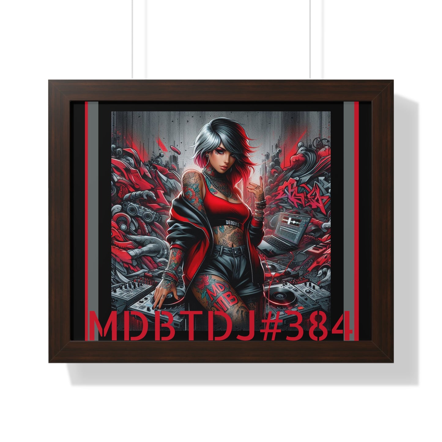 MDBTDJ#384 20x16 Tattooed Dj's LE Framed Horizontal Poster Wall Decor