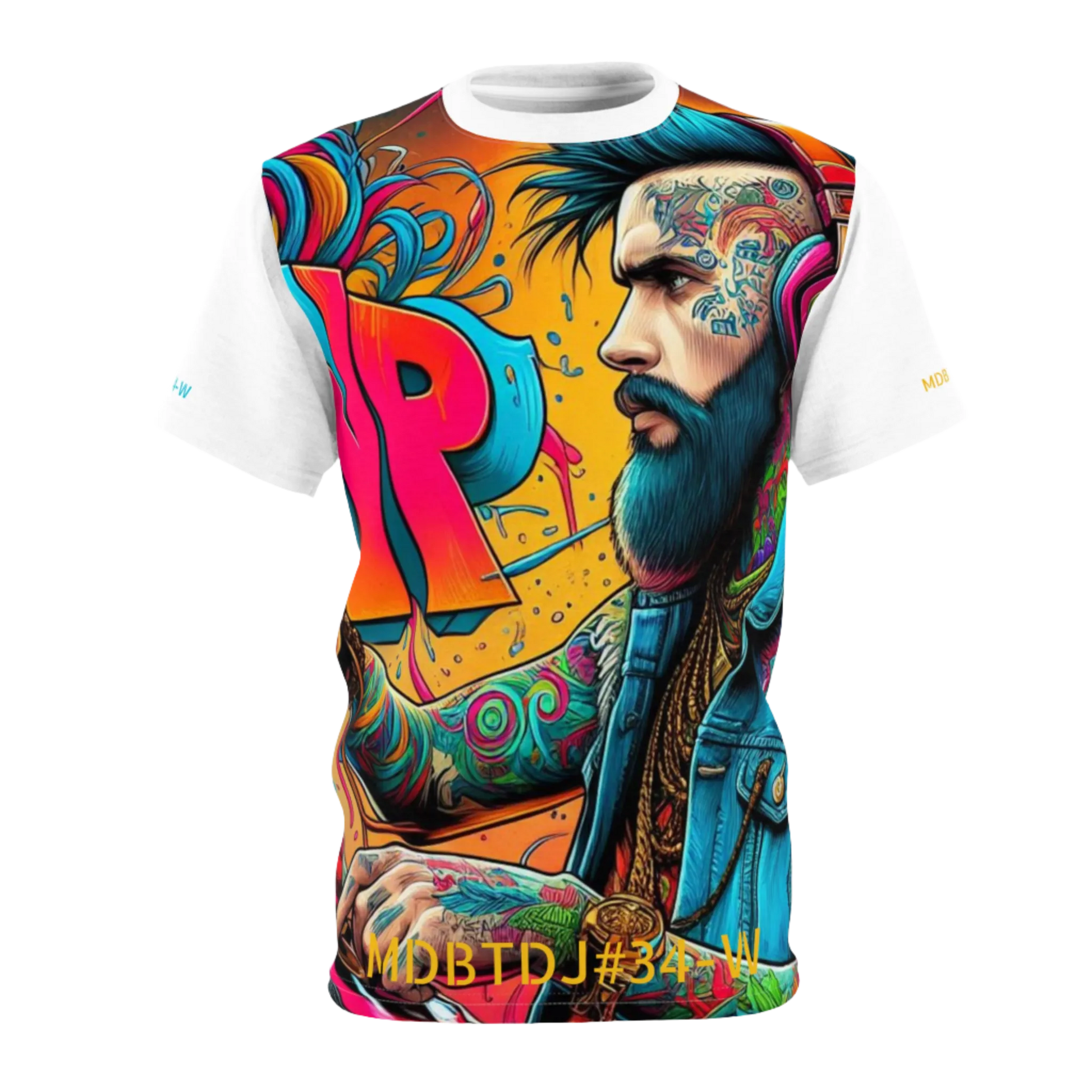 MDBTDJ#34-W Premium Art Tee Shirt - Tattooed Dj's Limited Edition - Unisex, T-Shirt, T-Shirts, Tattooed Djs Shop