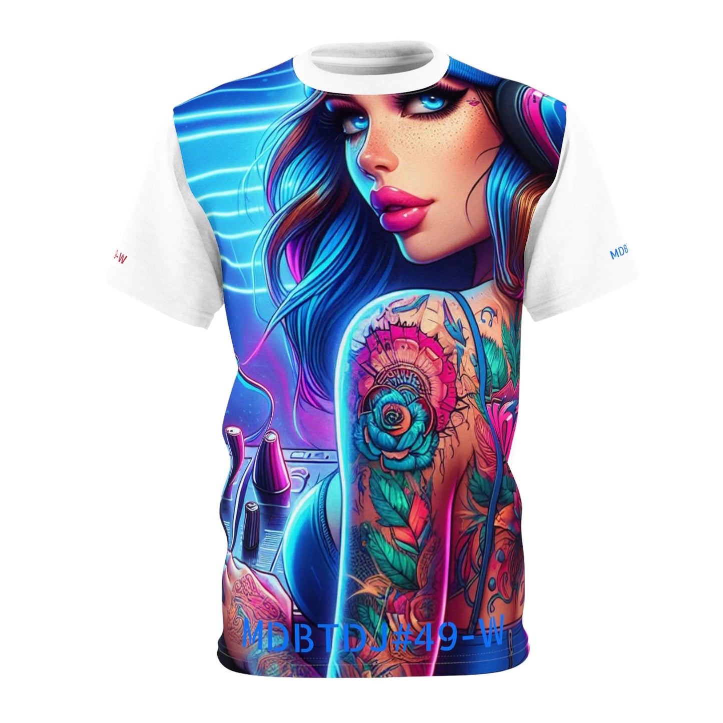 MDBTDJ#49-W Premium Art Tee Shirt - Tattooed Dj's Limited Edition - Unisex, T-Shirt, Activewear Tops, Tattooed Djs Shop