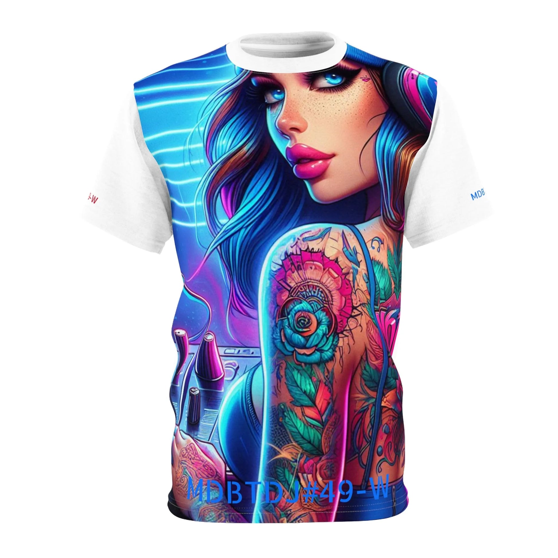 MDBTDJ#49-W Premium Art Tee Shirt - Tattooed Dj's Limited Edition - Unisex, T-Shirt, Activewear Tops, Tattooed Djs Shop