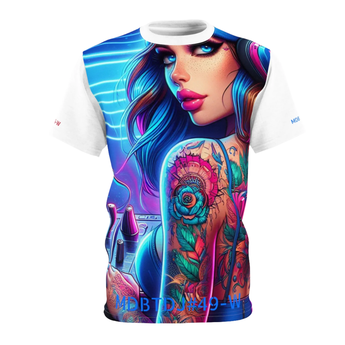 MDBTDJ#49-W Premium Art Tee Shirt - Tattooed Dj's Limited Edition - Unisex, T-Shirt, Activewear Tops, Tattooed Djs Shop