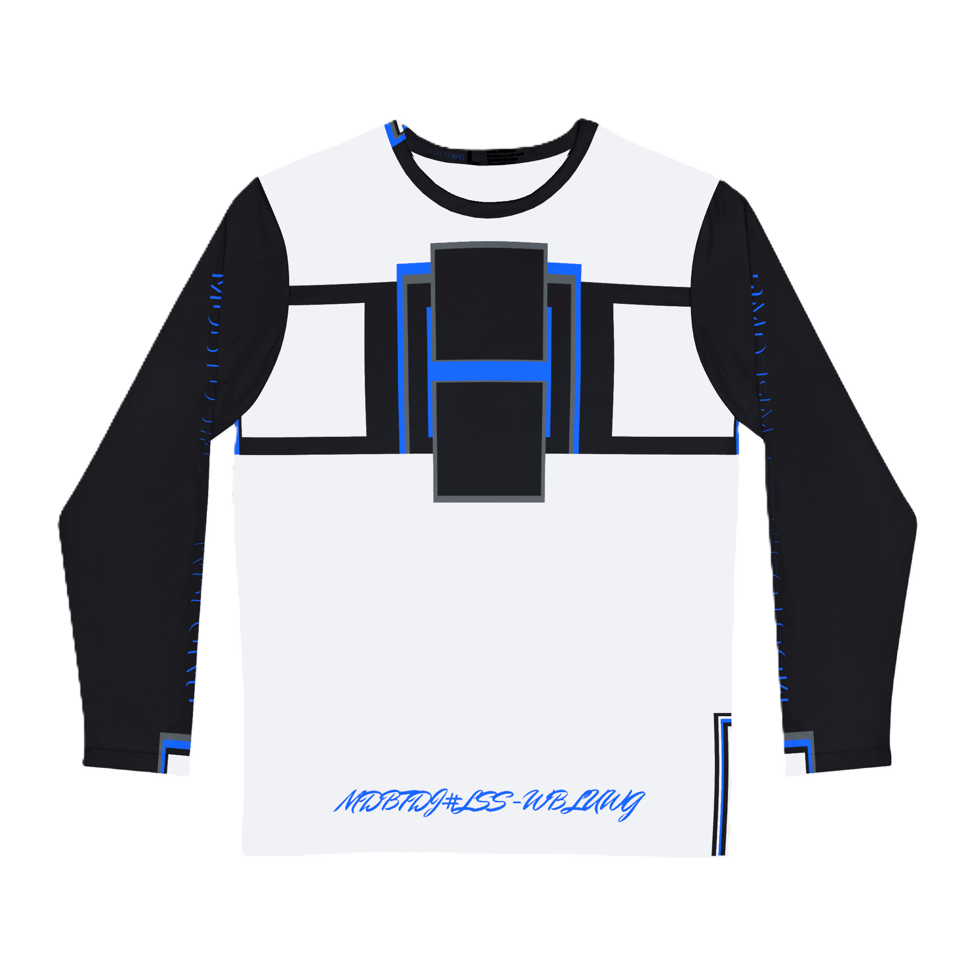 MDBTDJ#LSS-WBLUWG Men's Long Sleeve Shirt Tattooed Dj's Limited Edition, All Over Prints, Uncategorized, Tattooed Djs Shop